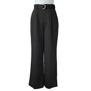 7 For All Mankind Black High Waist Wide Leg Pant Small Belted Business Casual